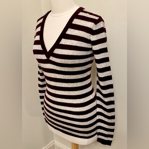 Bitten Sarah Jessica Parker Brown Cream Long Sleeve Wool Cashmere Sweater Size M - Picture 6 of 11